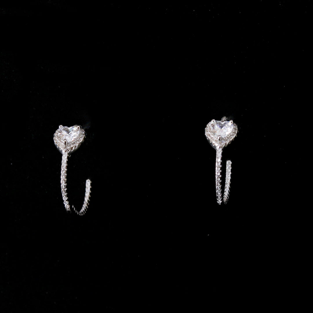 Zircon Heart Hoop Studds