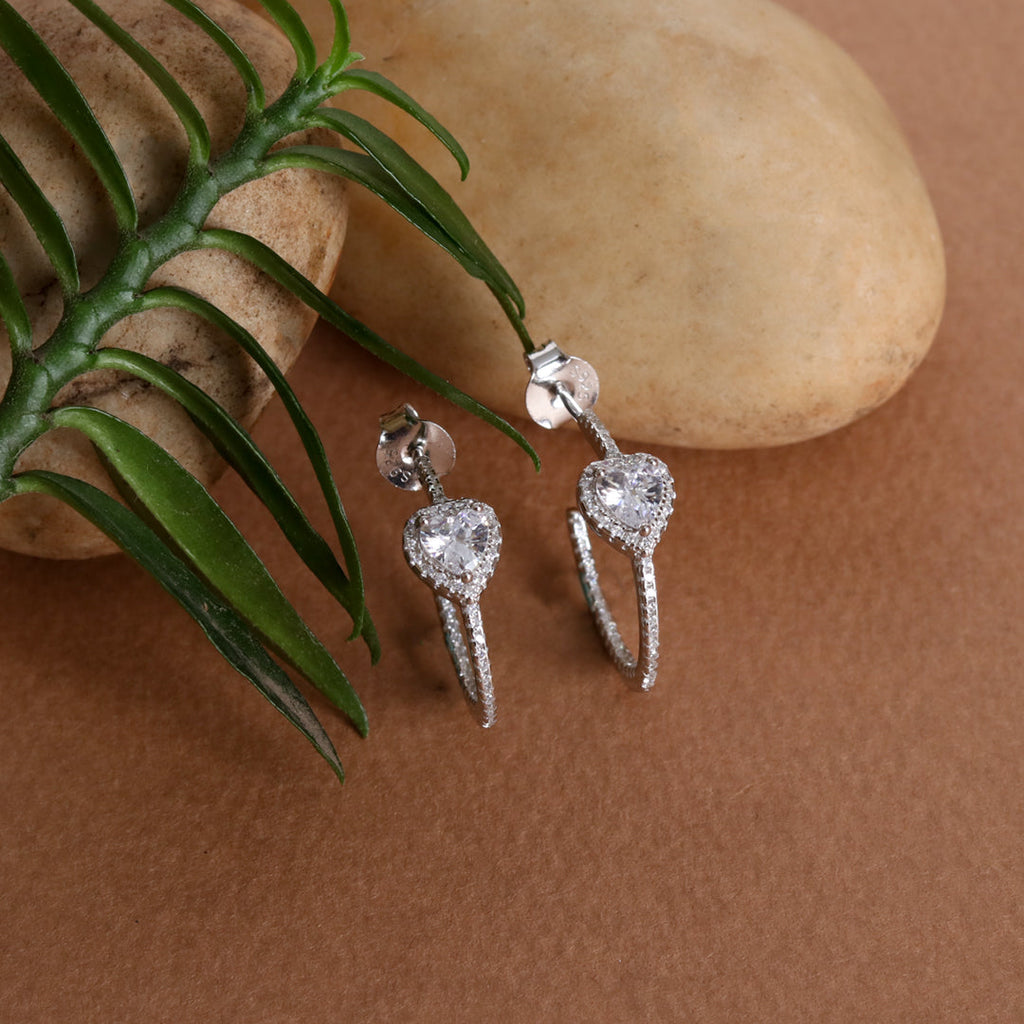 Zircon Heart Hoop Studds